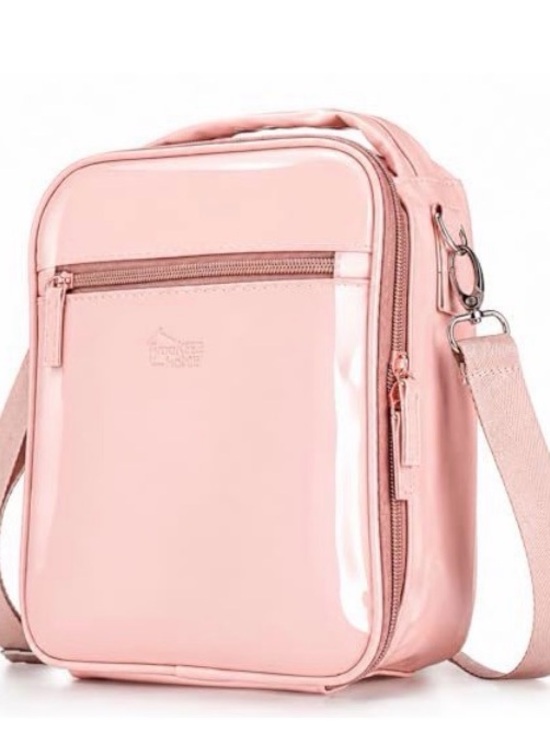 Yookee Handbags - Insulated Pink Lunch Bag with Crossbody Strap or Top Handle